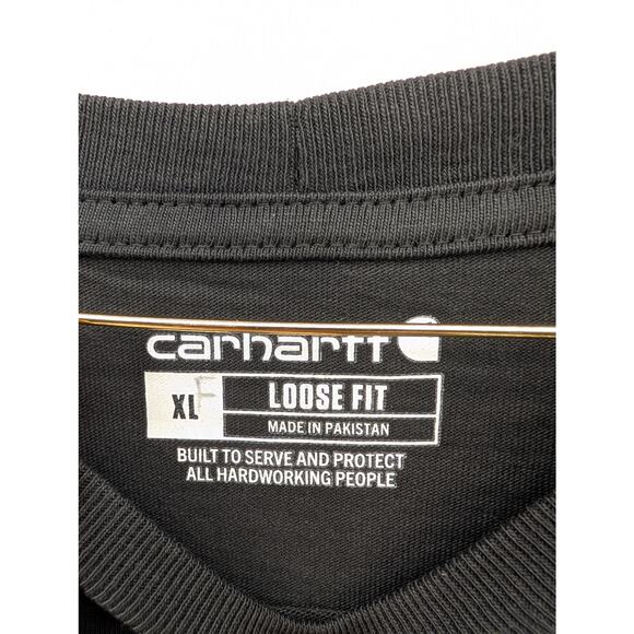 NWT Carhartt Loose Fit Heavyweight Long Sleeve Logo Graphic Tee in Black size XL - Picture 5 of 6